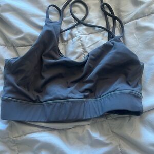 Crop Shop Boutique Gray Seamless Sports Bra Small Strappy